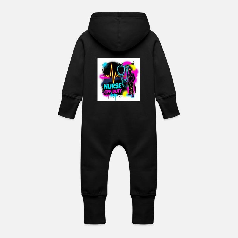 Chemise préférée de l’infirmière - Grenouillère à capuche bio en molleton Bébé - noir