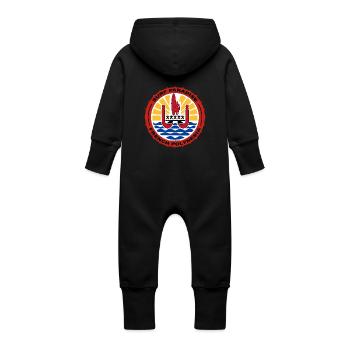 Tahiti Surf - Grenouillère à capuche bio en molleton Bébé - noir - Dos