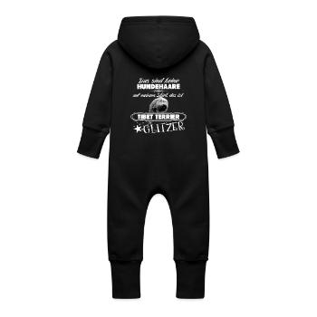 TIBET TERRIER - Baby Bio Sweat Overall mit Kapuze - Schwarz - Hinten