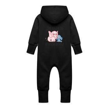 Je suis la grande soeur B - Baby Bio Sweat Overall mit Kapuze - Schwarz - Hinten