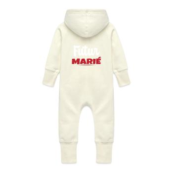Homme Futur Marié Cadeau Humour EVG - Grenouillère à capuche bio en molleton Bébé - vanille - Dos