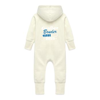 Großer Bruder Loading 2025 - Baby Bio Sweat Overall mit Kapuze - Vanille-Milchshake - Hinten
