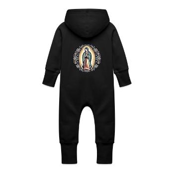 Notre-Dame de Guadalupe - Grenouillère à capuche bio en molleton Bébé - noir - Dos