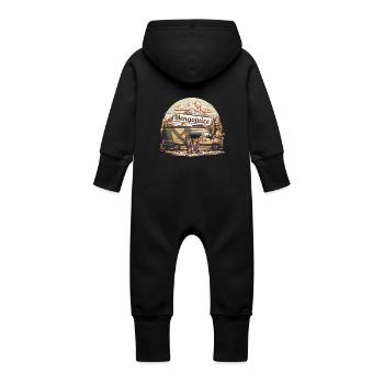 Mengojuice Vanlife - Grenouillère à capuche bio en molleton Bébé - noir - Dos