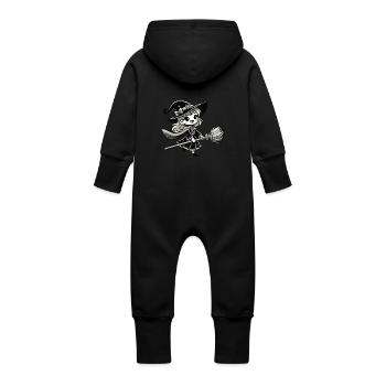 Bande dessinée de sorcière - Grenouillère à capuche bio en molleton Bébé - noir - Dos