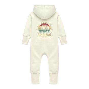 Anniversaire Février 1968 | Vintage Février 1968 - Grenouillère à capuche bio en molleton Bébé - vanille - Dos