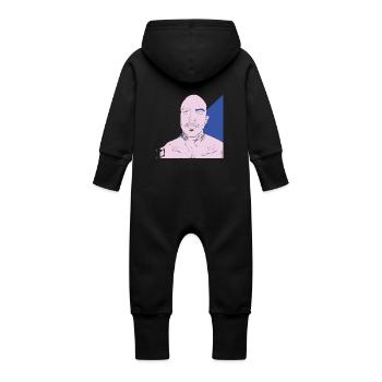 Tattooblu - Grenouillère à capuche bio en molleton Bébé - noir - Dos