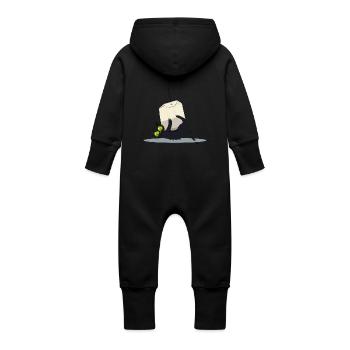 chat sachet de thé - Grenouillère à capuche bio en molleton Bébé - noir - Dos
