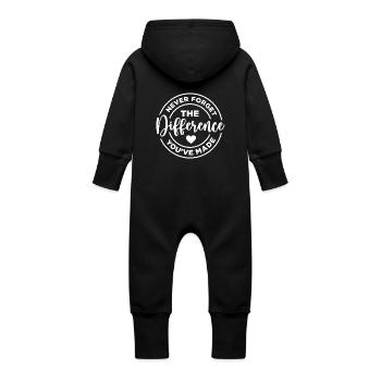 Never Forget the Difference - Baby Organic Sweat Overalls With Hood - vanilla - Back
