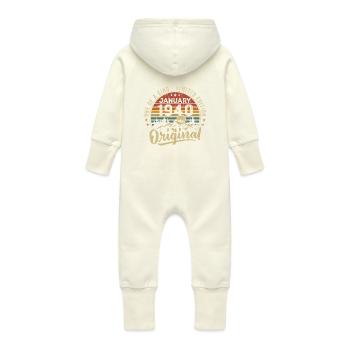 Janvier 1940 | Anniversaire Nées En Janvier 1940 - Grenouillère à capuche bio en molleton Bébé - vanille - Dos
