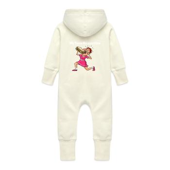 Favorite exercise - Baby Organic Sweat Overalls With Hood - vanilla - Back