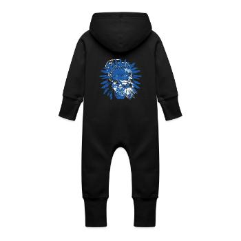 Crâne indien - Grenouillère à capuche bio en molleton Bébé - noir - Dos