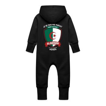Algerien Parfait - Grenouillère à capuche bio en molleton Bébé - noir - Dos