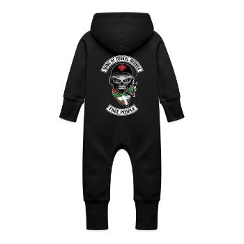 euskal herria design 12 - Grenouillère à capuche bio en molleton Bébé - vanille - Dos