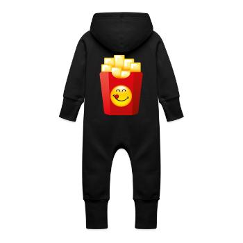 Smiley Chips - Grenouillère à capuche bio en molleton Bébé - noir - Dos