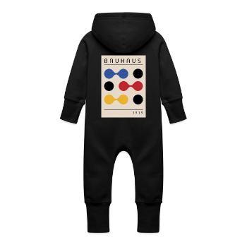 Bauhaus Kunst 1919 - Baby Bio Sweat Overall mit Kapuze - Vanille-Milchshake - Hinten