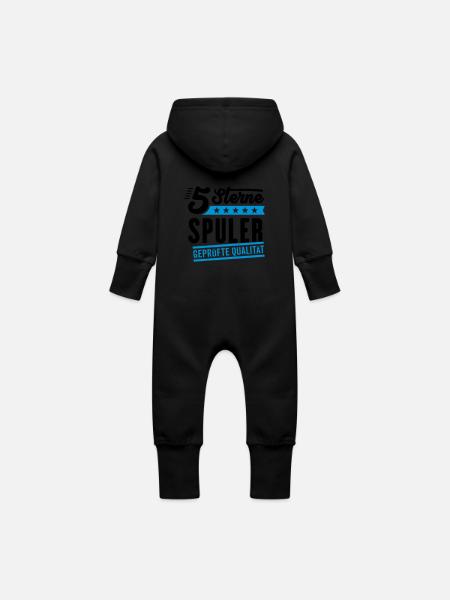5Sterne Spuler - Baby Bio Sweat Overall mit Kapuze - Schwarz