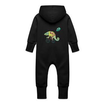 Fast lizard - Grenouillère à capuche bio en molleton Bébé - noir - Dos