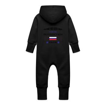 RUSSISCHER PAPA - Baby Bio Sweat Overall mit Kapuze - Schwarz - Hinten