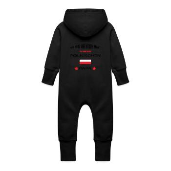 POLNISCHER PAPA - Baby Bio Sweat Overall mit Kapuze - Schwarz - Hinten
