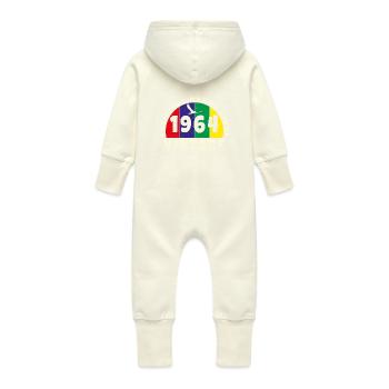 Vintage 1964 Retro - Bursdag - Baby Organic Sweat Overalls With Hood - vanilla - Back
