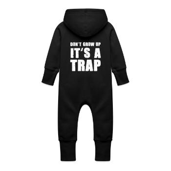 dont grow up - Baby Bio Sweat Overall mit Kapuze - Vanille-Milchshake - Hinten