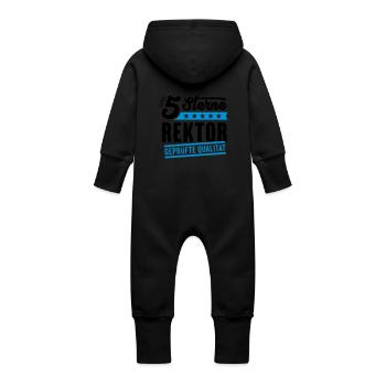 5Sterne Rektor - Baby Bio Sweat Overall mit Kapuze - Schwarz - Hinten