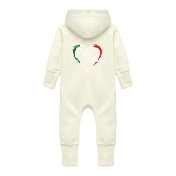 ITALIEN - Grenouillère à capuche bio en molleton Bébé - vanille - Dos