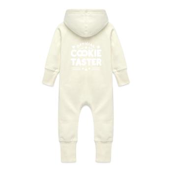 Official Cookie Taster - Baby Organic Sweat Overalls With Hood - vanilla - Back
