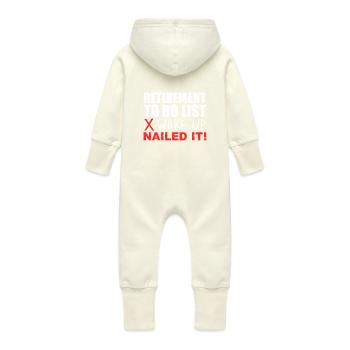 Ruhestandsdesign für Männer, Frauen, Rentner - Baby Bio Sweat Overall mit Kapuze - Vanille-Milchshake - Hinten