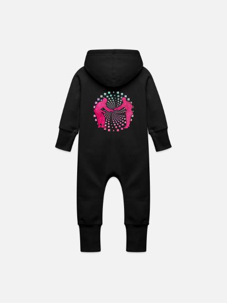 Judo - Baby Bio Sweat Overall mit Kapuze - Schwarz