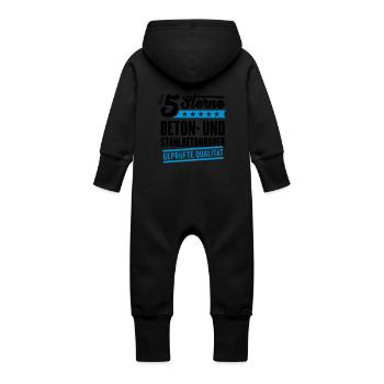 5Sterne Beton- und Stahlbetonbauer - Baby Bio Sweat Overall mit Kapuze - Schwarz - Hinten