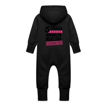 5Sterne Immobilienmaklerin - Baby Bio Sweat Overall mit Kapuze - Schwarz - Hinten