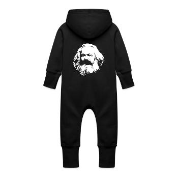 Karl-Marx-Schablone - Baby Bio Sweat Overall mit Kapuze - Vanille-Milchshake - Hinten