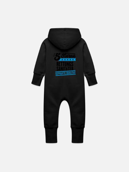5Sterne Rettungssanitäter - Baby Bio Sweat Overall mit Kapuze - Schwarz