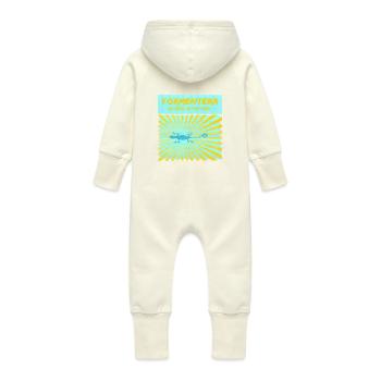 Formentera - island in the sun - Baby Organic Sweat Overalls With Hood - vanilla - Back