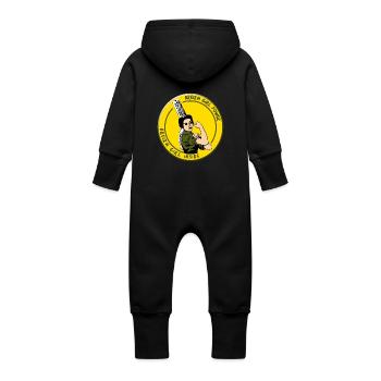 Breizh girl 2 - Grenouillère à capuche bio en molleton Bébé - noir - Dos