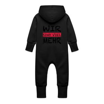 WIR SIND VIEL MEHR - Baby Bio Sweat Overall mit Kapuze - Schwarz - Hinten