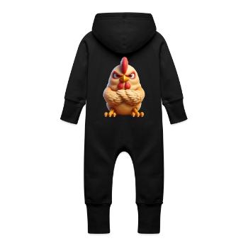 grim 2 - Baby Organic Sweat Overalls With Hood - vanilla - Back