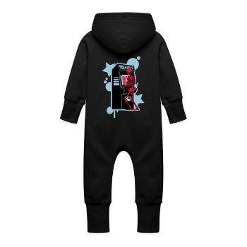 Salut-score - Grenouillère à capuche bio en molleton Bébé - noir - Dos
