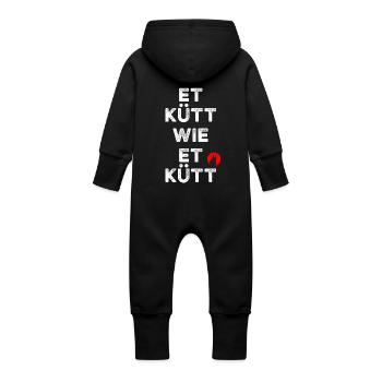 Kölle Geschenk Kölsch Köln Karneval Shirt - Baby Bio Sweat Overall mit Kapuze - Schwarz - Hinten