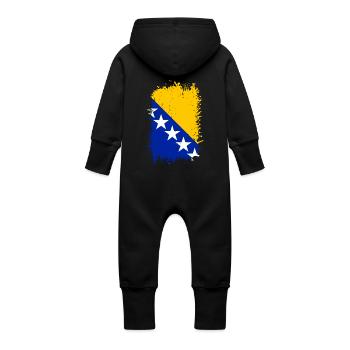 Bosnien - Baby Bio Sweat Overall mit Kapuze - Schwarz - Hinten