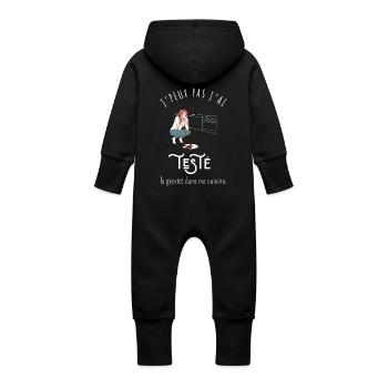 J’peux pas j’ai testé la gravité dans ma cuisine - Grenouillère à capuche bio en molleton Bébé - vanille - Dos