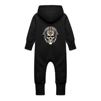 Crâne de pharaon - Grenouillère à capuche bio en molleton Bébé - noir - Dos