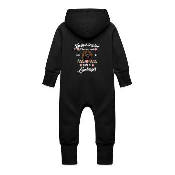 Leonberger - Baby Bio Sweat Overall mit Kapuze - Schwarz - Hinten