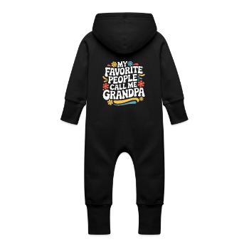 Papy Grand-père Famille Fête des pères - Grenouillère à capuche bio en molleton Bébé - vanille - Dos