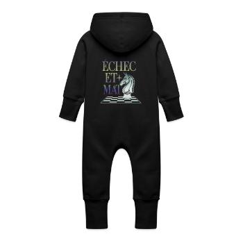 Echec et Mat - Grenouillère à capuche bio en molleton Bébé - vanille - Dos