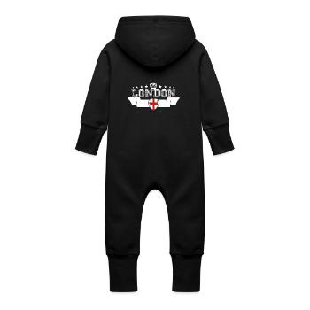 London - Baby Bio Sweat Overall mit Kapuze - Schwarz - Hinten