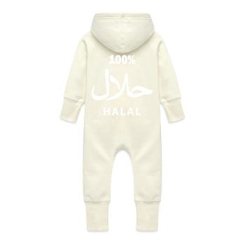 Halal - Grenouillère à capuche bio en molleton Bébé - vanille - Dos