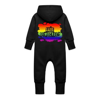 Stop AfD contre la droite, la démocratie, la diversité, la gauche - Grenouillère à capuche bio en molleton Bébé - noir - Dos